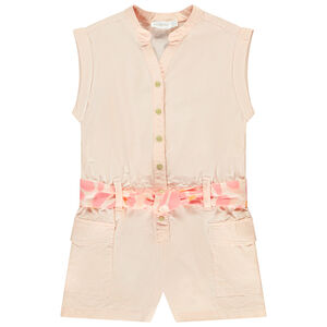 Combishort sans manches avec ceinture imprimée pour fille 