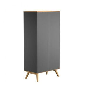 Armoire 2 portes Nature - Graphite / Bois 