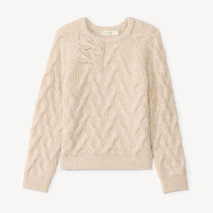 Pull manches longues en tricot et nœuds fantaisies pour fille   