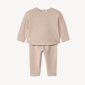 Ensemble 2 pièces uni en coupé-cousu pour bébé 