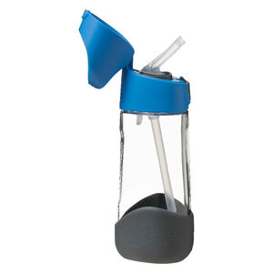 Gourde Tritan avec paille silicone pour enfants 450ml Bleu 