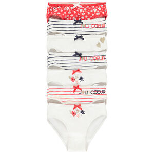 Lot de 7 culottes fantaisie rayées/fleuries pour fille 
