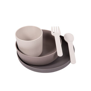 Set vaisselle 5 pièces gris 