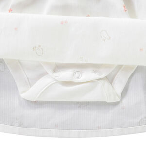 Robe body 2 en 1 bi-matière imprimé oiseaux pour bébé fille 
