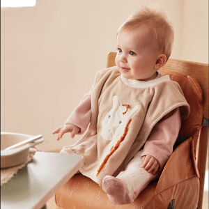 Bavoir éponge Funny avec pouët Tiga beige 