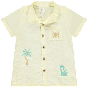 Chemise manches courtes à broderies 3D pour bébé garçon 