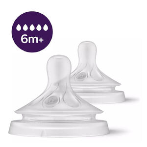 Lot de 2 tétines Natural 3.0 débit rapide 5 trous 6M+ 