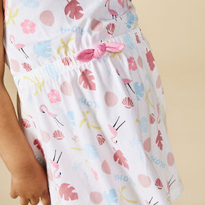 Robe sans manches imprimé exotique et dos ouvert pour bébé fille 