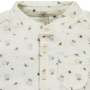 Chemise en double gaze de coton fantaisie + poche pour bébé garçon 