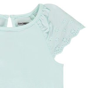 T-shirt manches courtes en broderie anglaise pour bébé fille 