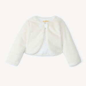 Gilet esprit boléro en fausse fourrure à nœud pour fille 