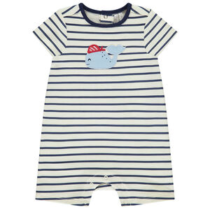 Combinaison courte avec patch baleine pour bébé garçon  