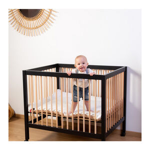 Parc 97 Bois + roues - Noir/Naturel 