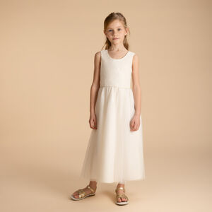 Robe longue de cérémonie en tulle brodé pour fille 