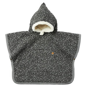 Poncho Teddy 1-3 ans Leopard Gris/Noir 