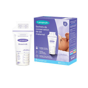 Lot de 50 sachets de conservation du lait maternel pré-stérilisés 180 ml 