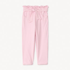 Jean paperbag uni à nouer pour fille 