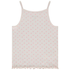 Débardeur en maille côte avec feston et imprimé fantaisie pour fille 