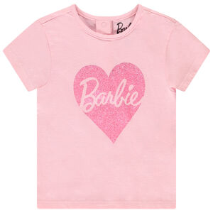 T-shirt manches courtes print Barbie pailleté pour bébé fille 