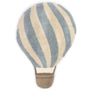Tapis Tufté lavable 104x74cm Montgolfière Bleu perle 