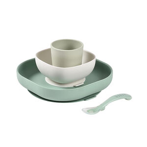 Coffret repas 4 pièces en silicone sage green 