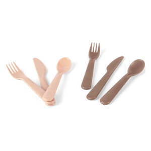 Set de 6 couverts Tiny Bioplastique – Beige/Moka 