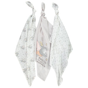 Lot de 3 langes en gaze de coton Dumbo Disney   