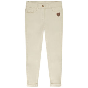 Jean slim motif cœur en sequins pour fille 