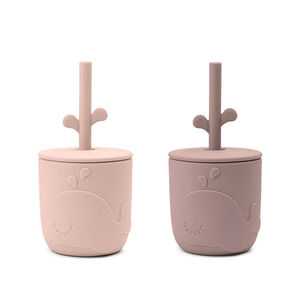 Lot de 2 gobelets avec paille - Wally Rose 