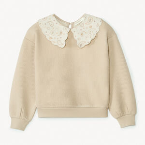 Sweat en molleton col claudine à motif paisley pour fille 