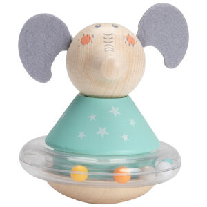 Hochet culbuto à billes - Éléphant vert 