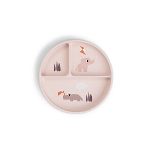 Assiette compartimentée Stick&Stay Playground Rose 
