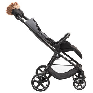 Paire de moufles universelles Simone effet fourrure pour poussette 