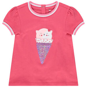 T-shirt manches courtes en coton à motif printé 