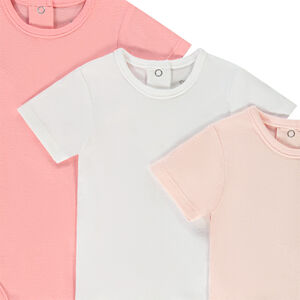 Lot de 3 bodies manches courtes unis pour bébé fille 