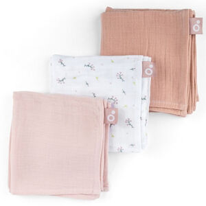 Lot de 3 langes tetra mousseline flower pink 