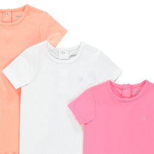 Lot de 3 bodies manches courtes unis pour bébé fille 