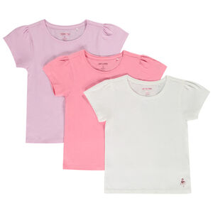 Lot de 3 t-shirts manches courtes en coton unis pour fille 
