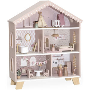 Maison de poupée en bois 60cm 3ans+ Rose 