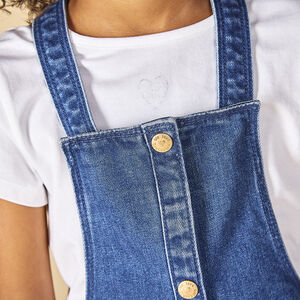 Robe salopette en denim avec poches soufflées pour fille 