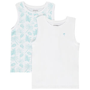 Lot de 2 maillots de corps débardeurs à palmiers pour garçon 