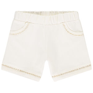 Short uni en molleton avec détails ajourés pour fille  