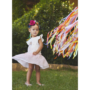 Robe de cérémonie effet 2 en 1 avec tulle imprimé pour bébé fille 