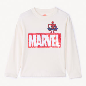 T-shirt manches longues Spider-Man Marvel à sequins magiques pour garçon 