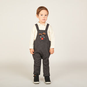 Ensemble long 2 pièces avec salopette de Noël pour bébé garçon 