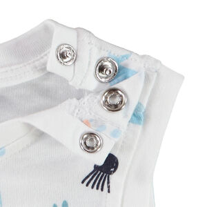 Ensemble bermuda uni + débardeur imprimé marin pour bébé garçon  