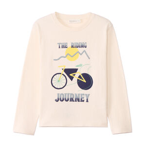 T-shirt manches longues uni à broderies fantaisies pour garçon  