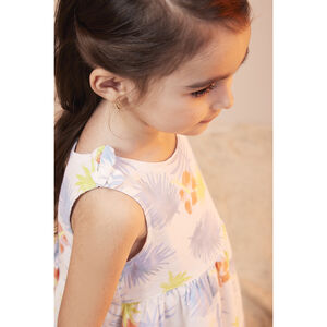 Robe à manches courtes imprimé fantaisie pour bébé fille 