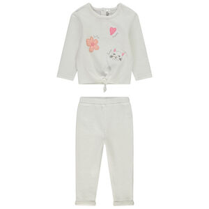 Ensemble jogging coupé-cousu à patchs pour bébé fille 