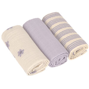 Lot de 3 langes Tétra 60x60 M Tiny Team Pastel Lilac 
